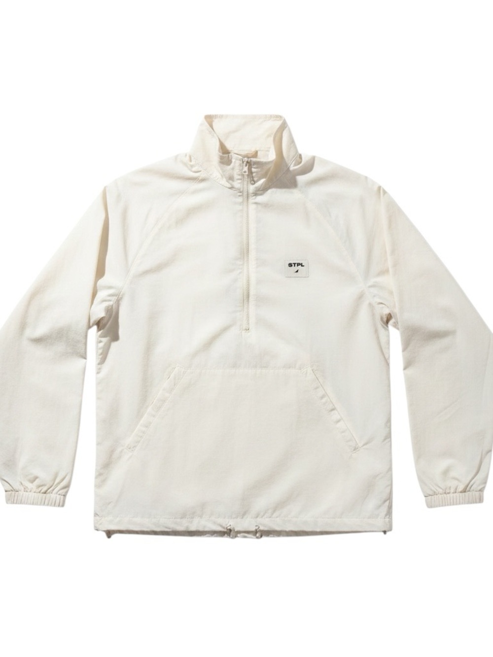 Staple Pigeon Mens Quarter Zip Windbreaker Jacket Cream White STPL Logo Medium